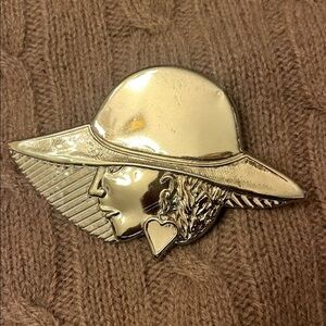 Vintage 80s Gold Art Deco Inspired Scarf Slide